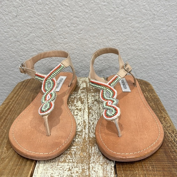 Steve Madden Apache Leather Beaded Sandals Size 10 - Picture 2 of 7